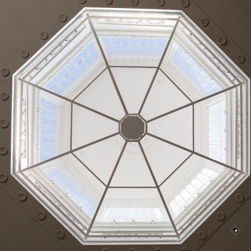 Courtroom ceiling in St Albans Museum + Gallery