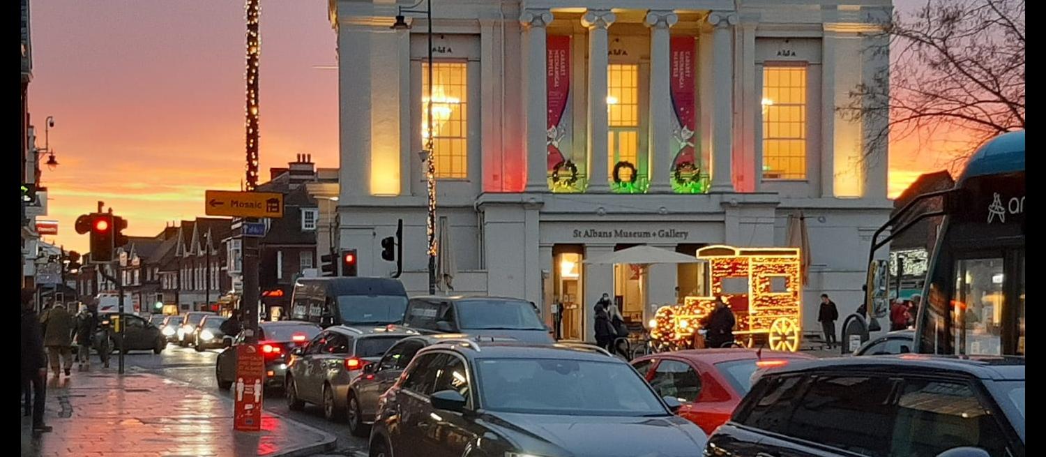 Photograph of museum at Christmas time