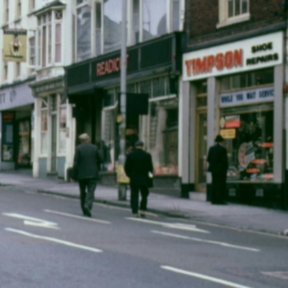 Looking up Chequer Street towards the Old Town, c.1964