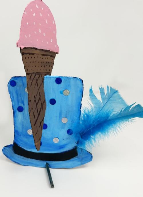 thingamabob craft of ice cream, feather and top hat